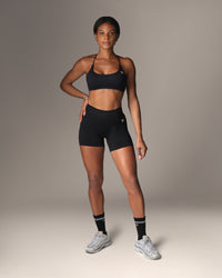 Elevate Black Crossback Bra & Shorts Set