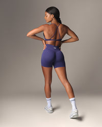 Elevate Navy Crossback Bra & Shorts Set
