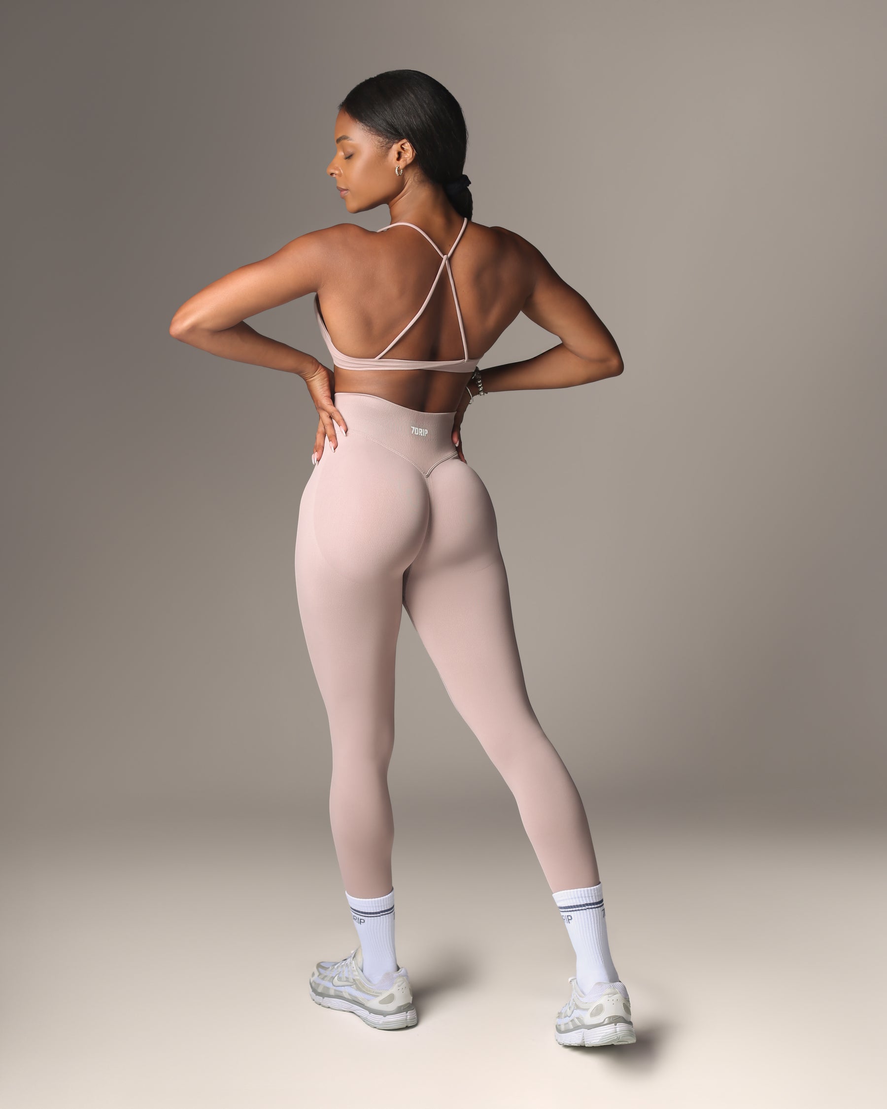 Elevate Taupe Crossback Bra & Leggings Set