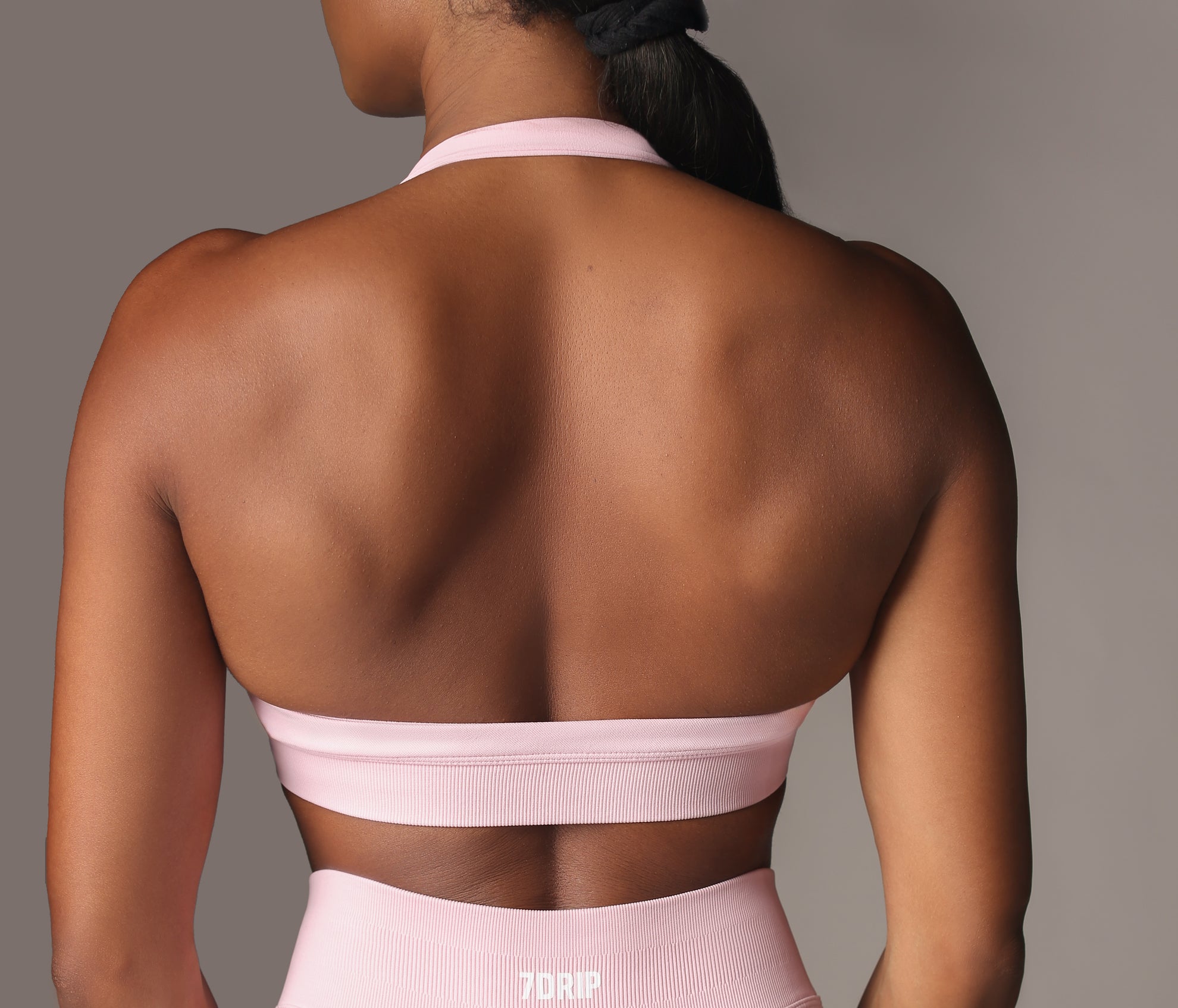 Elevate Halterneck Sports Bra Pink