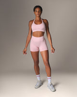 Elevate Pink Halterneck Bra & Shorts Set