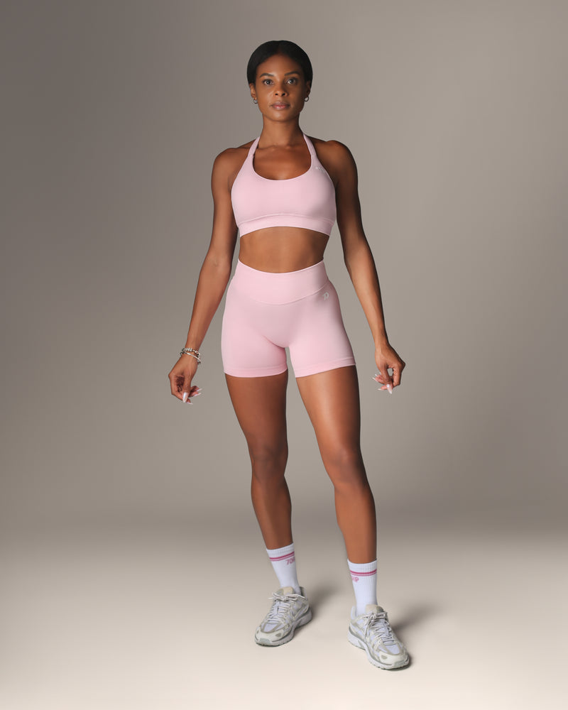 Elevate Pink Halterneck Bra & Shorts Set