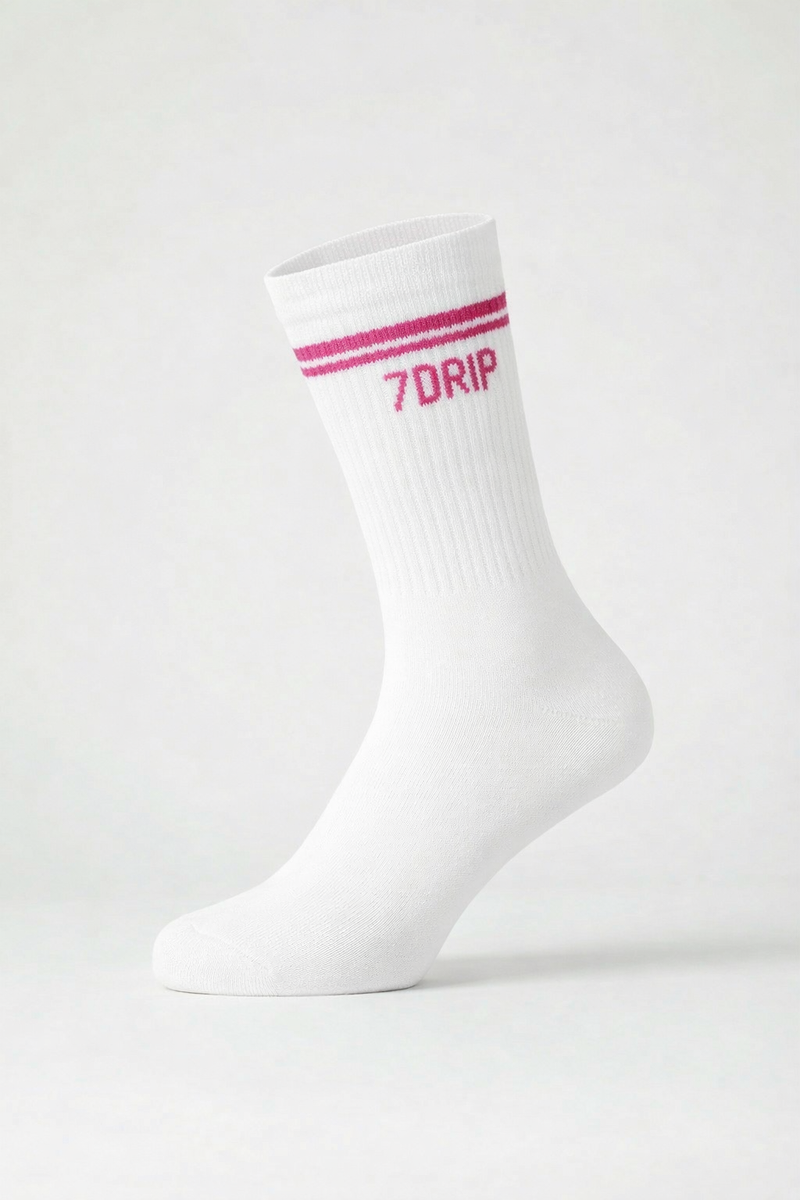 Crew Socks White/Pink