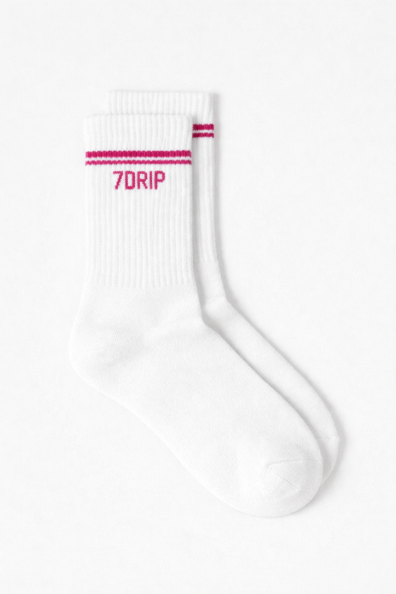 Crew Socks White/Pink