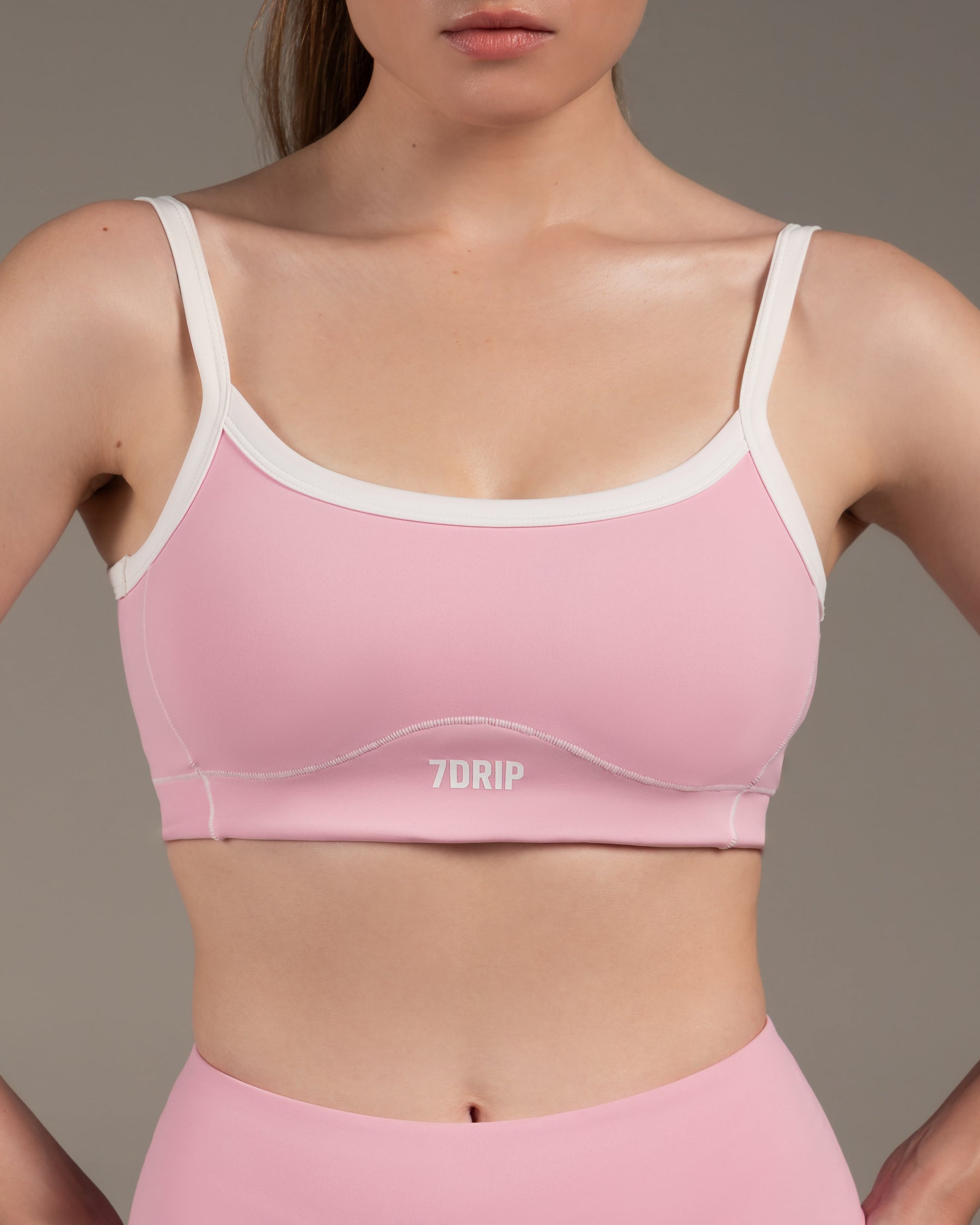 Limited Scoop Neckline Sports Bra Baby Pink
