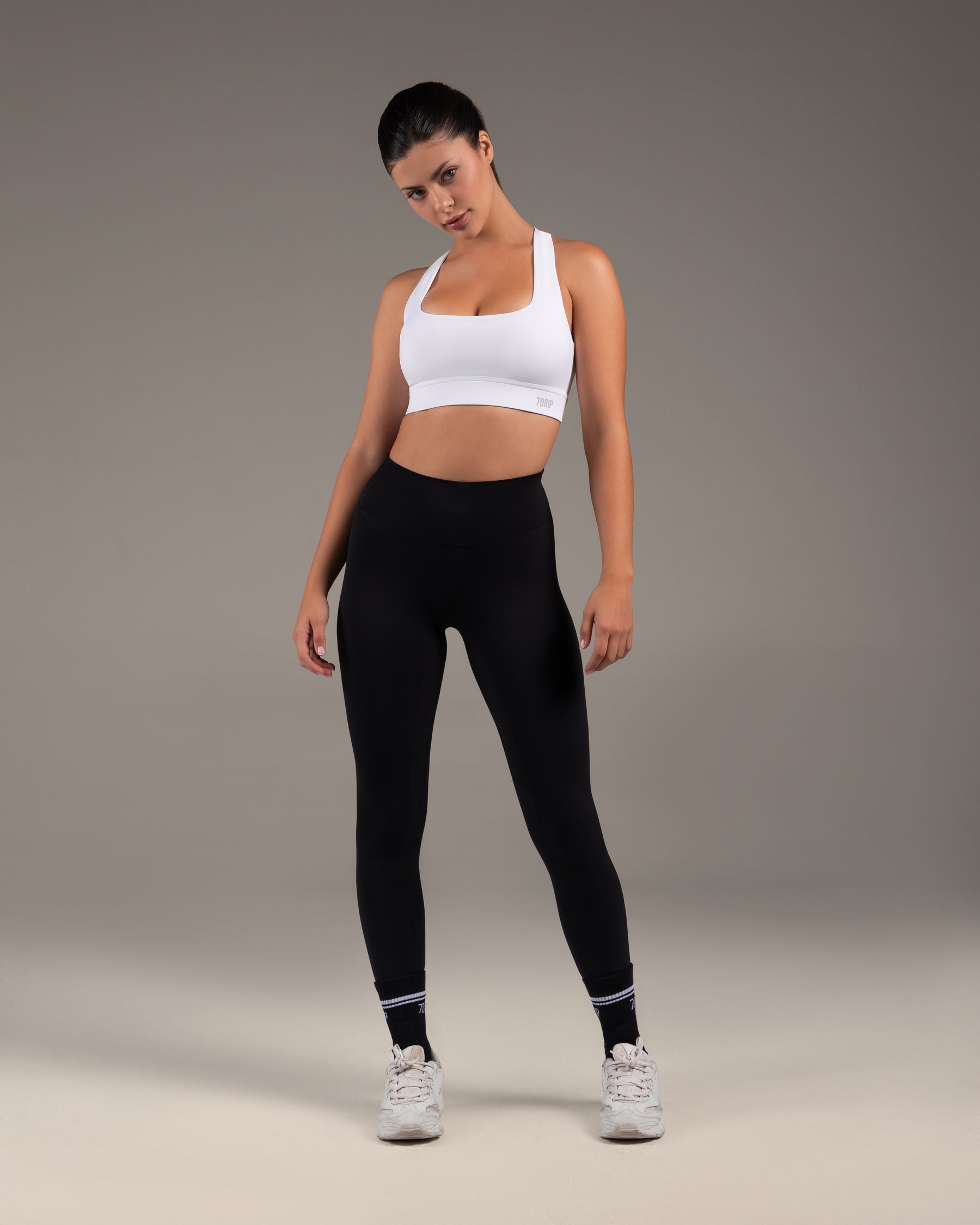 Enhance Racer Back Sports Bra White