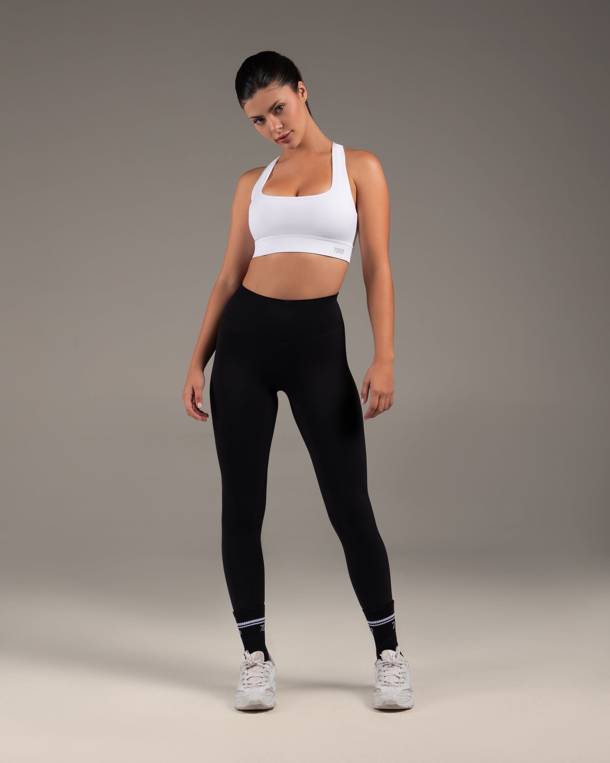 Enhance Racer Back Sports Bra White