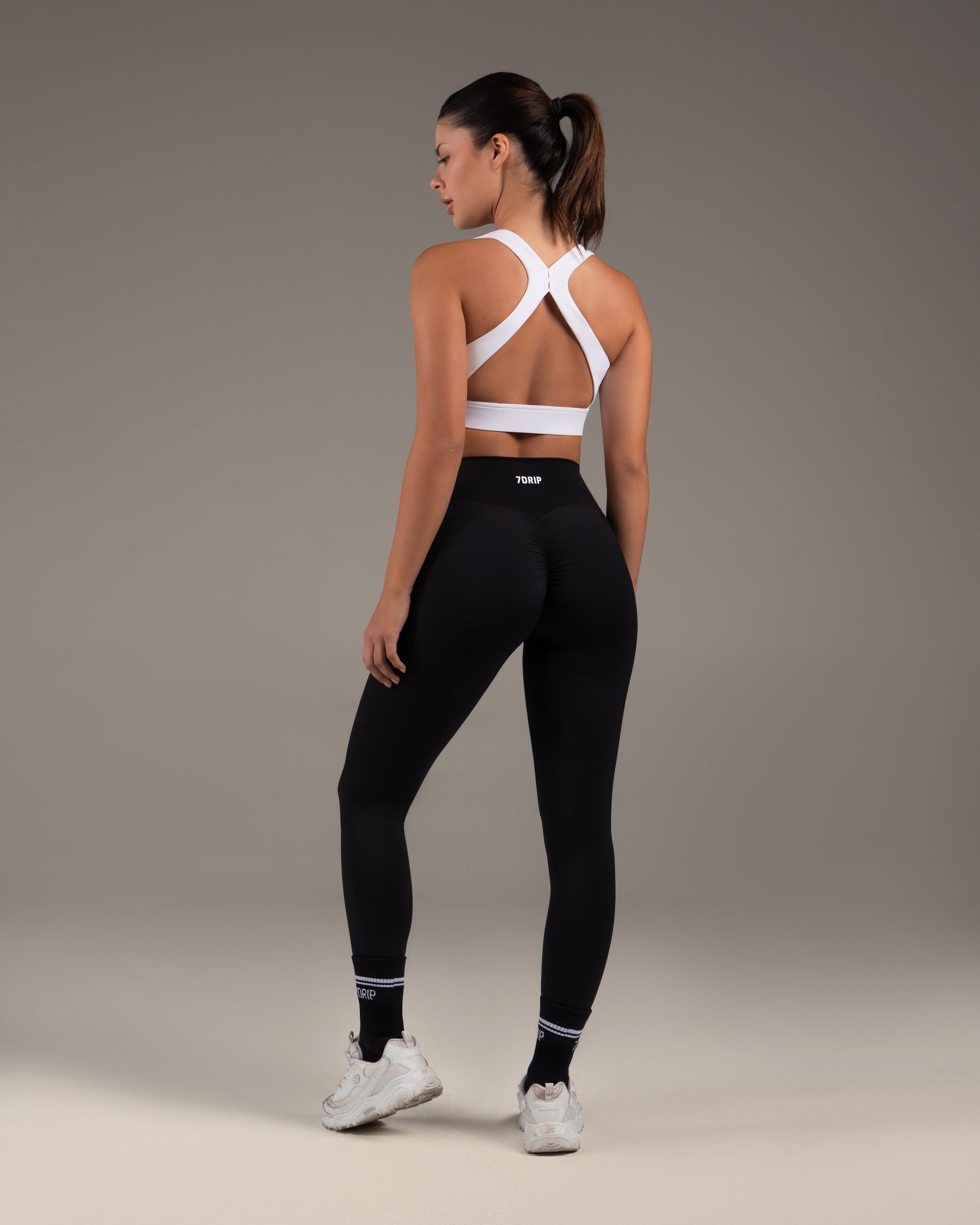 Enhance Racer Back Sports Bra White