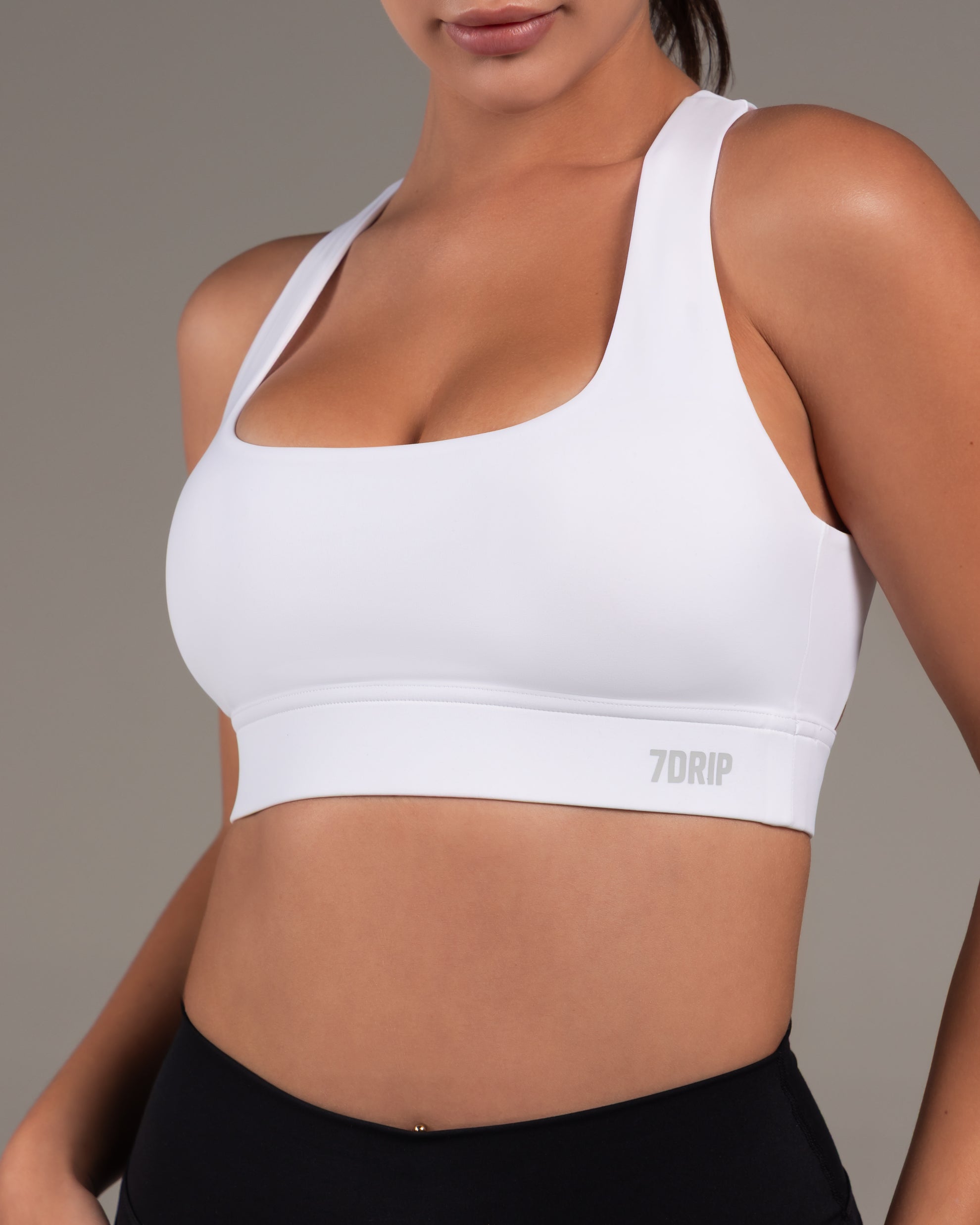 Enhance Racer Back Sports Bra White