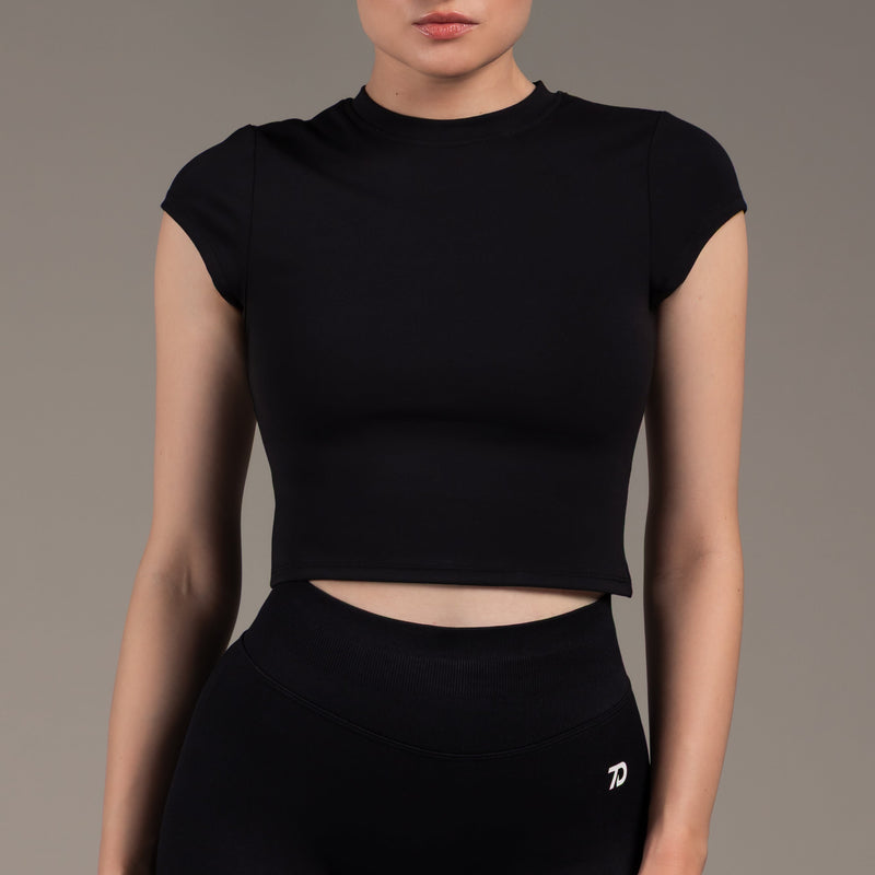 Flex Crop Top Black